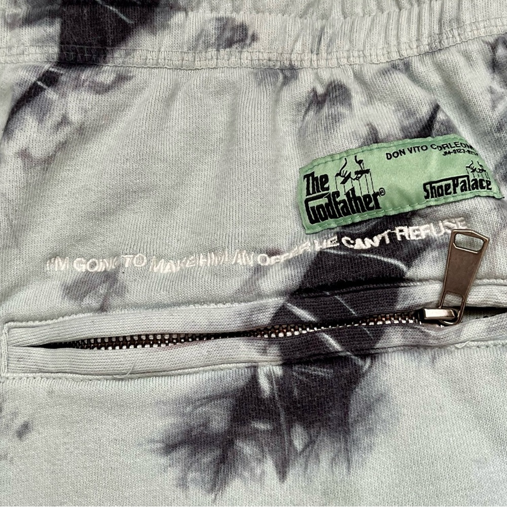 PALACE Black and White Tie Dye Sweatpants - Picture 7 of 10